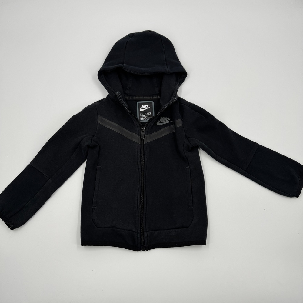 Nike Kids‎ Tech Fleece Full Zip Hoodie Black Jacket 4 XS 3-4 Years 742728-023
